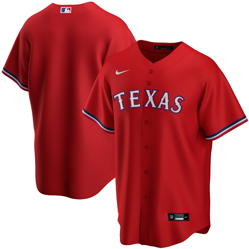 MLB Youth Texas Rangers Nike Red Alternate 2020 Replica Team Jersey ->tampa bay rays->MLB Jersey